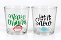Merry Christmas & Let It Snow Glass Set