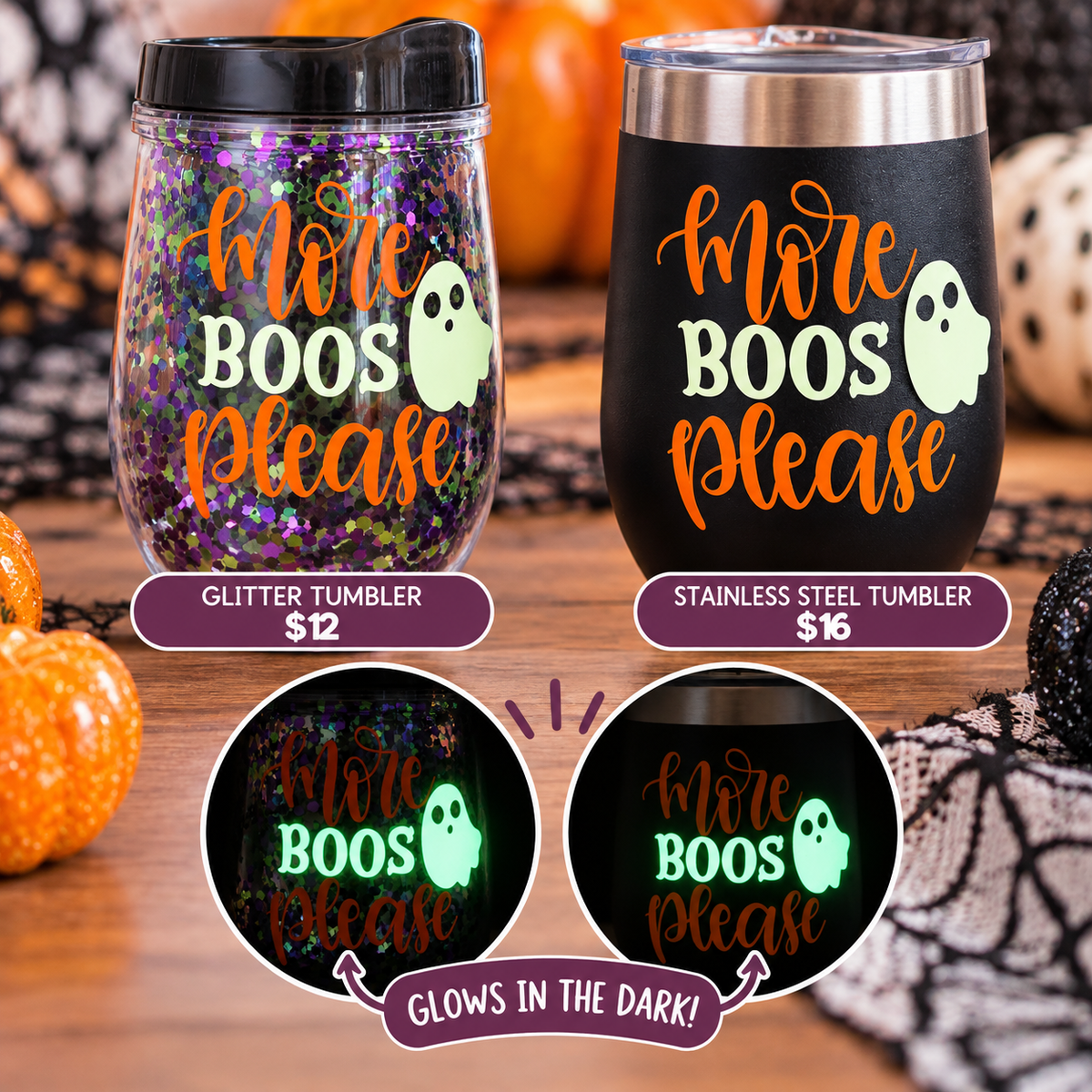 More Boos Please Halloween Tumbler
