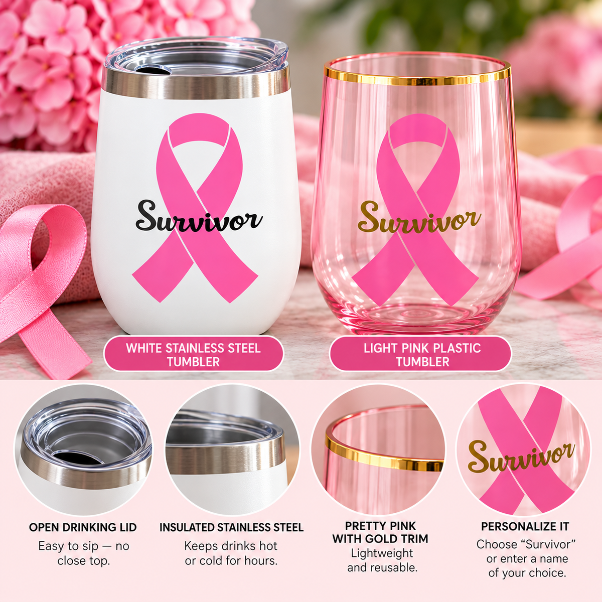 Breast Cancer Awareness Tumbler