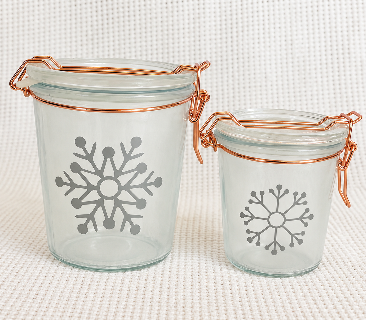 Snowflake Glass Jar