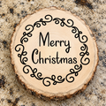 Merry Christmas Wood Slice Trivet