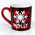 Personalized Red Buffalo Plaid Mug