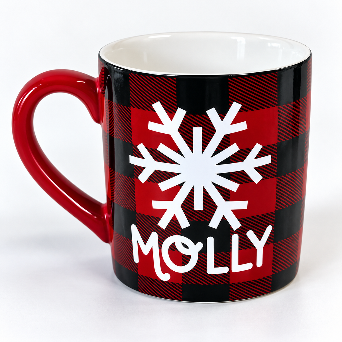 Personalized Red Buffalo Plaid Mug